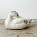 Vintage Silvestri Porcelain Nesting Duck, approximately 14 inches, farmhouse style
